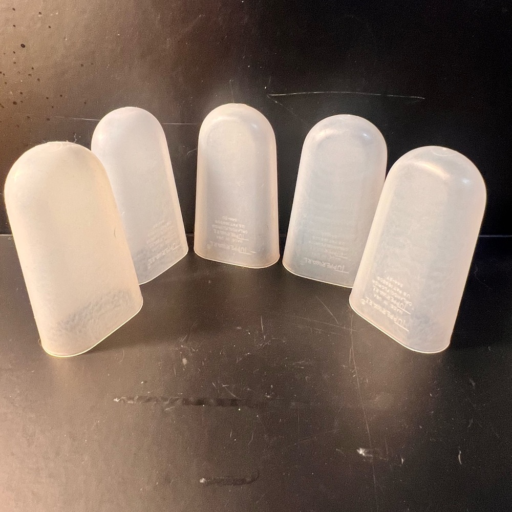 Tupperware Popsicle Mold Tubes 5 Ice Pop Tops 344-32 Replacement Parts